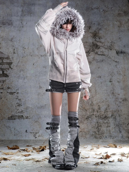 ARIADNAw Ariadna Straight Cut Lantern Sleeve Sweatshirt Jacket