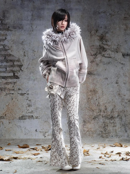 ARIADNAw Ariadna Straight Cut Lantern Sleeve Sweatshirt Jacket