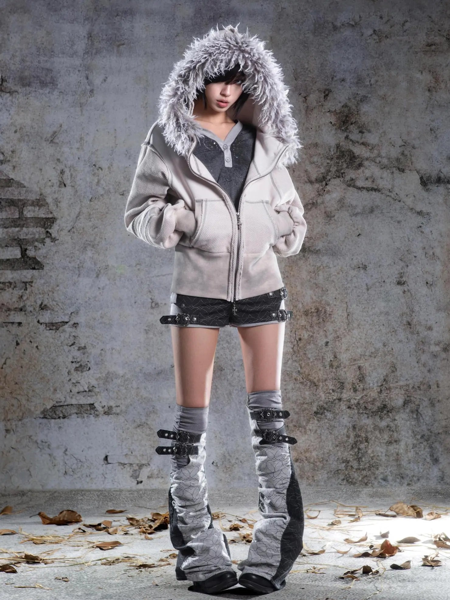 ARIADNAw Ariadna Straight Cut Lantern Sleeve Sweatshirt Jacket