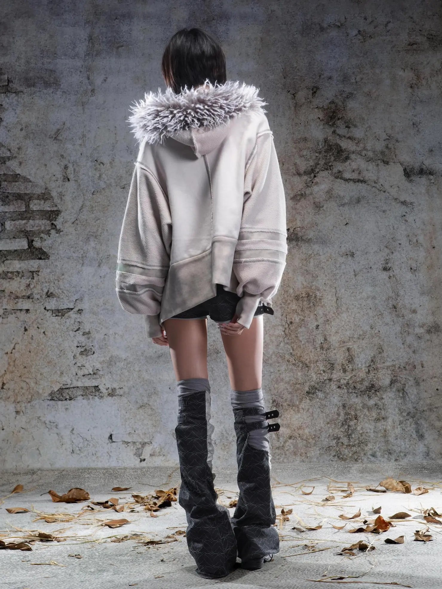 ARIADNAw Ariadna Straight Cut Lantern Sleeve Sweatshirt Jacket