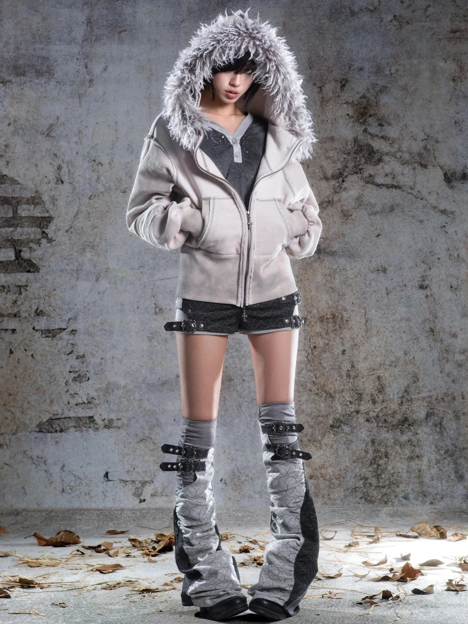 ARIADNAw Ariadna Straight Cut Lantern Sleeve Sweatshirt Jacket