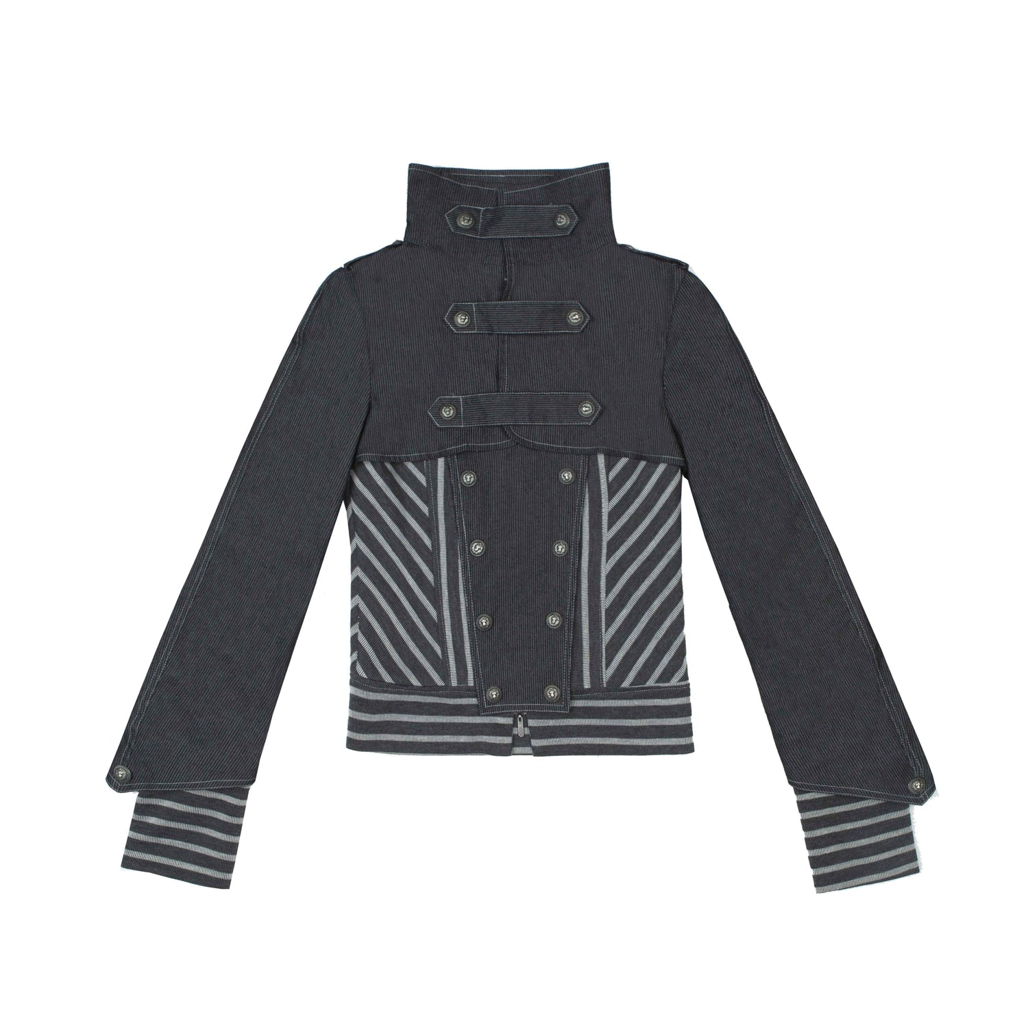 ARIADNAw_Denim_Blue_Asymmetrical_Striped_Patchwork_Original_Design_Women&
