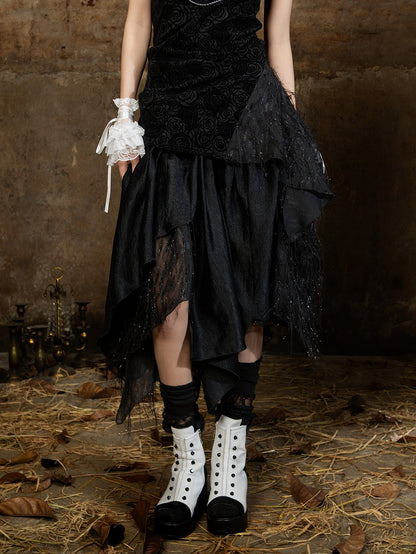 ARIADNAw Gothic Dark Vintage Slim Fit Mid Length Women&