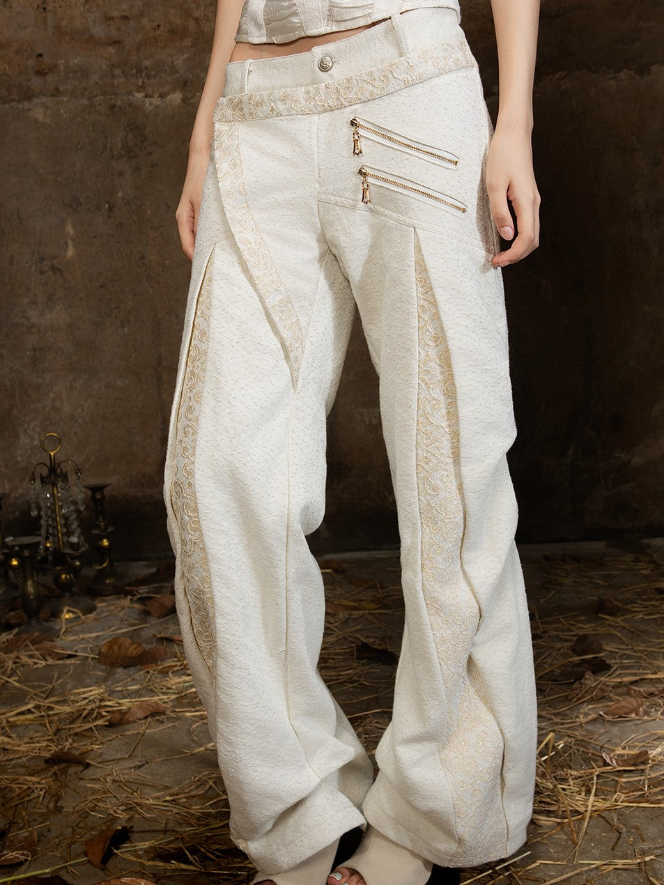 ARIADNAw Gothic Lace Double Waist Paneled Women&