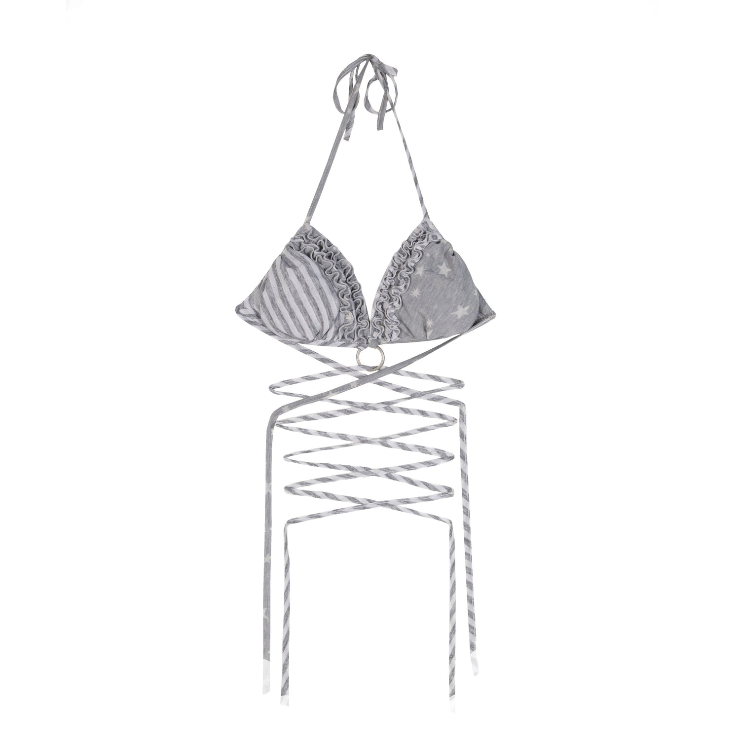 ARIADNAw_Gray_Black_Ruched_Colorblock_Ruffle_Triangle_Women&