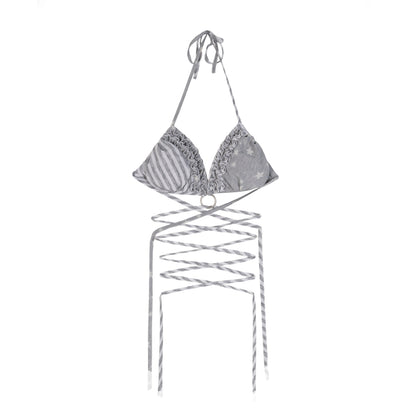 ARIADNAw_Gray_Black_Ruched_Colorblock_Ruffle_Triangle_Women&