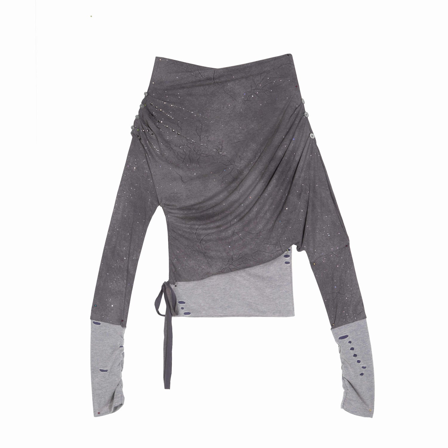 ARIADNAw_Gray_Purple_Asymmetric_One_Shoulder_Stretch_Women&