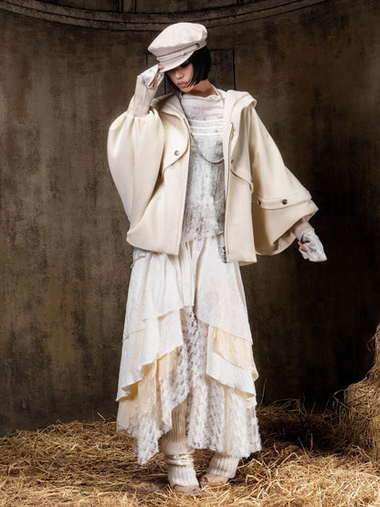 ARIADNAw Hooded Oversized Punk Gothic Regal Zipper Long Sleeve Women&