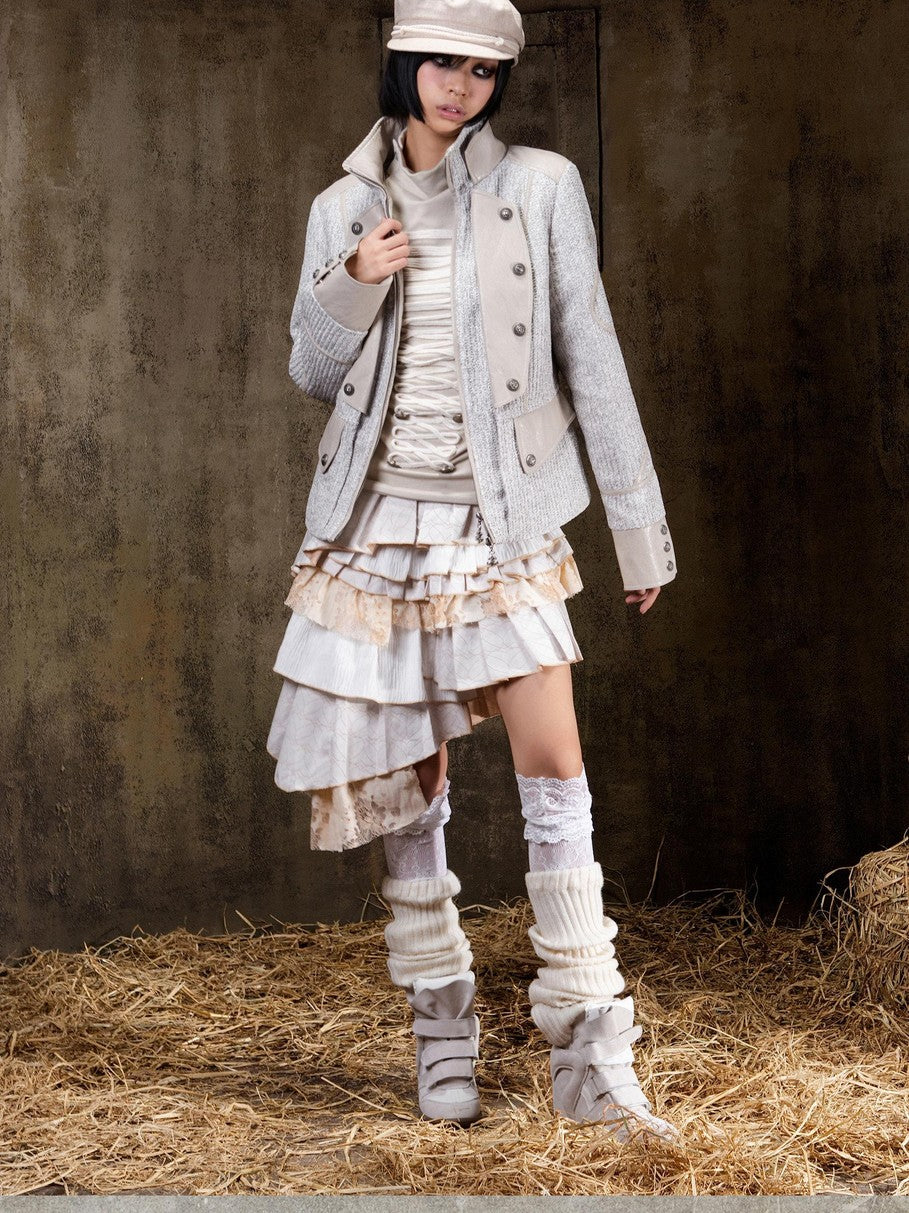 ARIADNAw Lace Up Biker Punk Retro Women&