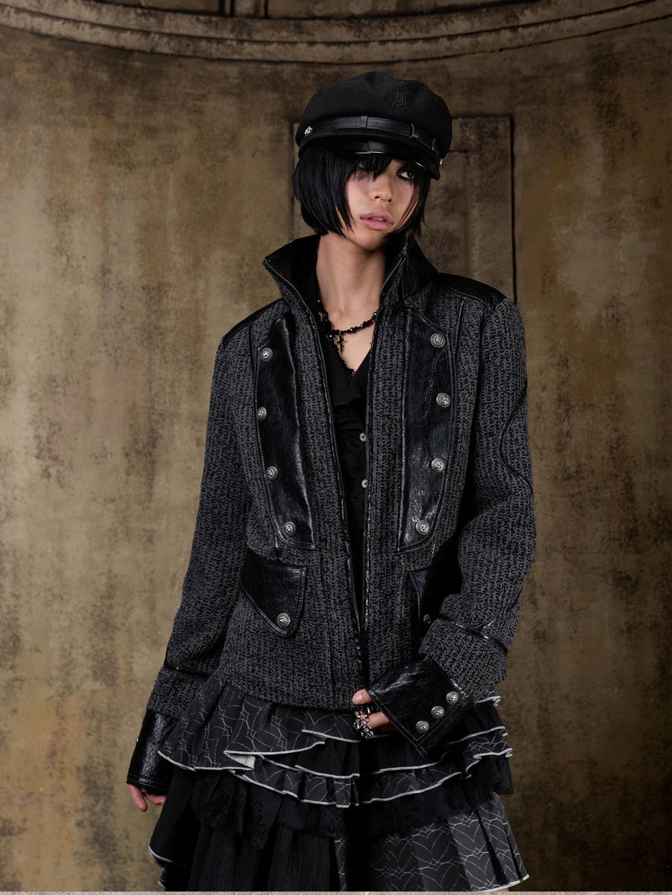 ARIADNAw Lace Up Biker Punk Retro Women&