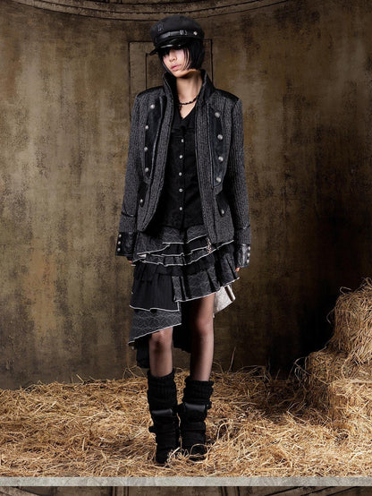 ARIADNAw Lace Up Biker Punk Retro Women&