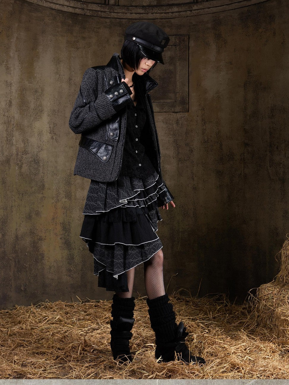 ARIADNAw Lace Up Biker Punk Retro Women&