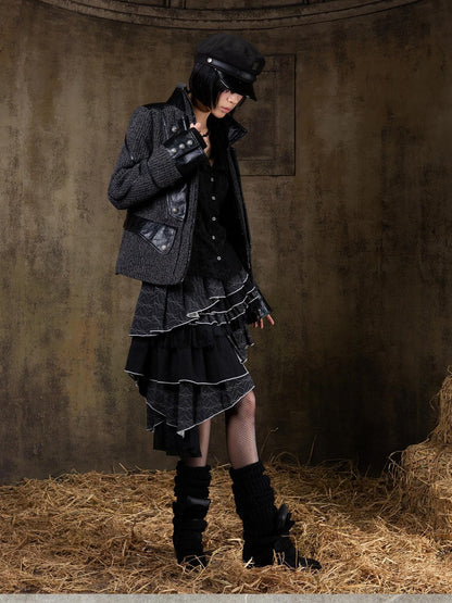 ARIADNAw Lace Up Biker Punk Retro Women&