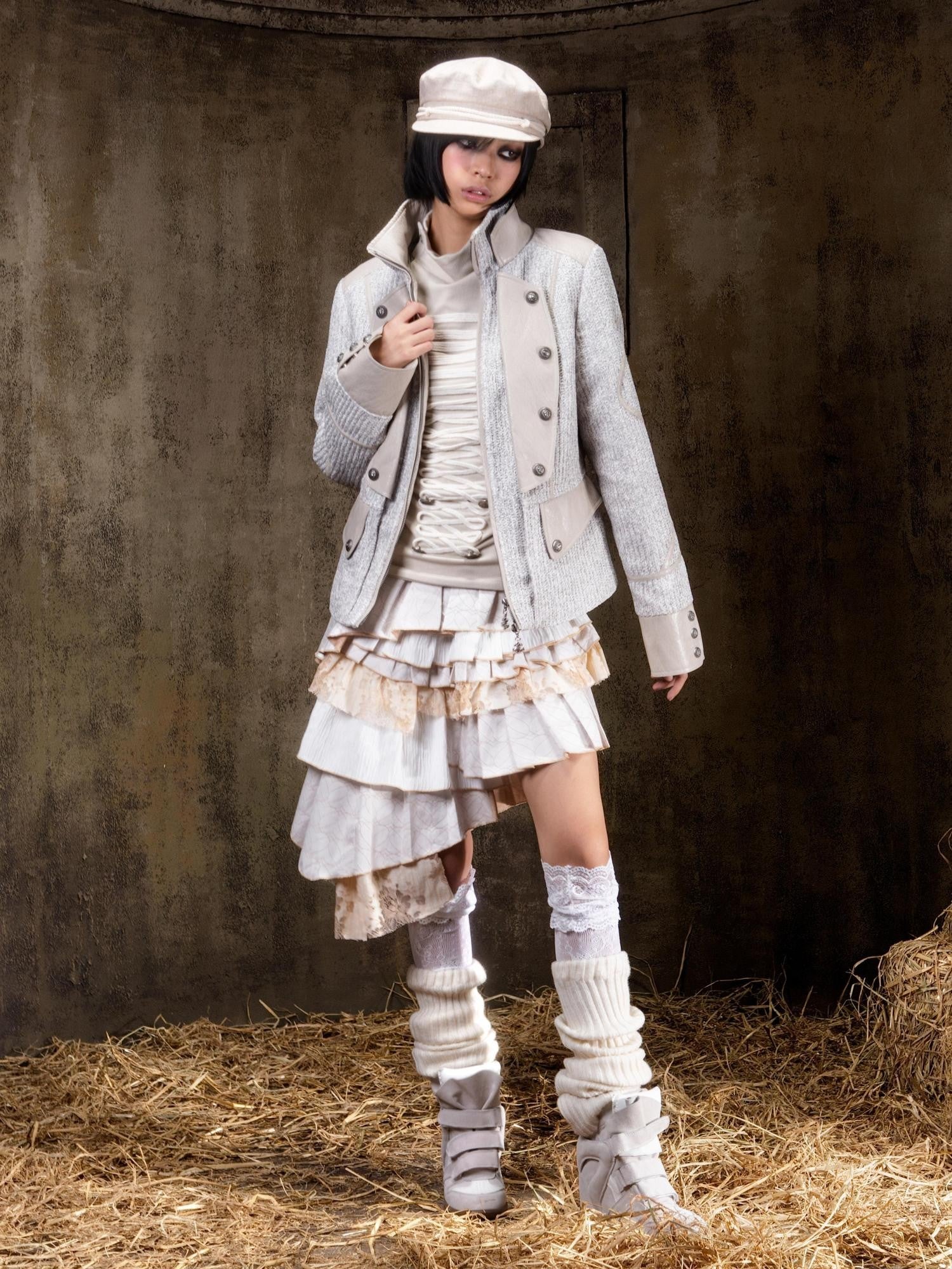 ARIADNAw Lace Up Biker Punk Retro Women&