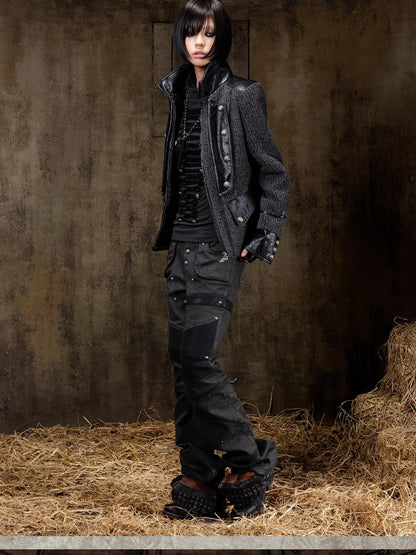ARIADNAw Lace Up Biker Punk Retro Women&