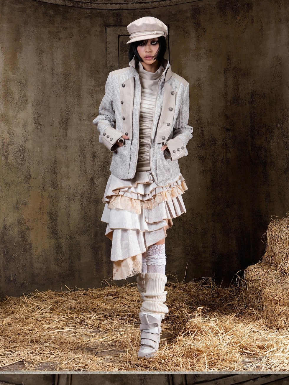 ARIADNAw Lace Up Biker Punk Retro Women&