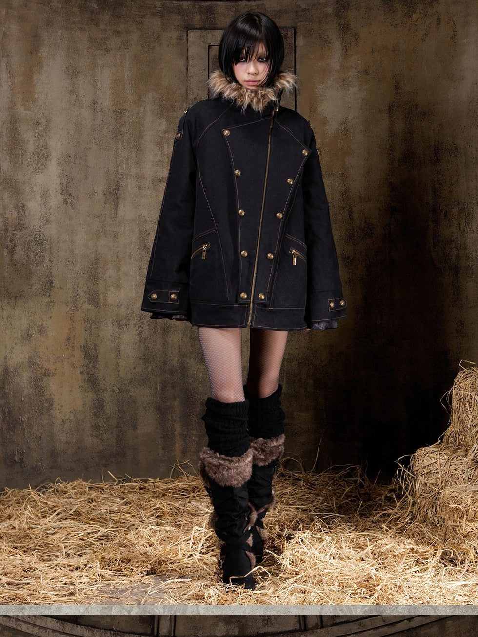 ARIADNAw Lace Up Single Breasted Regal Punk Vintage Long Sleeve Women&