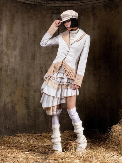 ARIADNAw Lightweight Victorian Asymmetric Everyday Lapel Button Long Sleeve Blouse