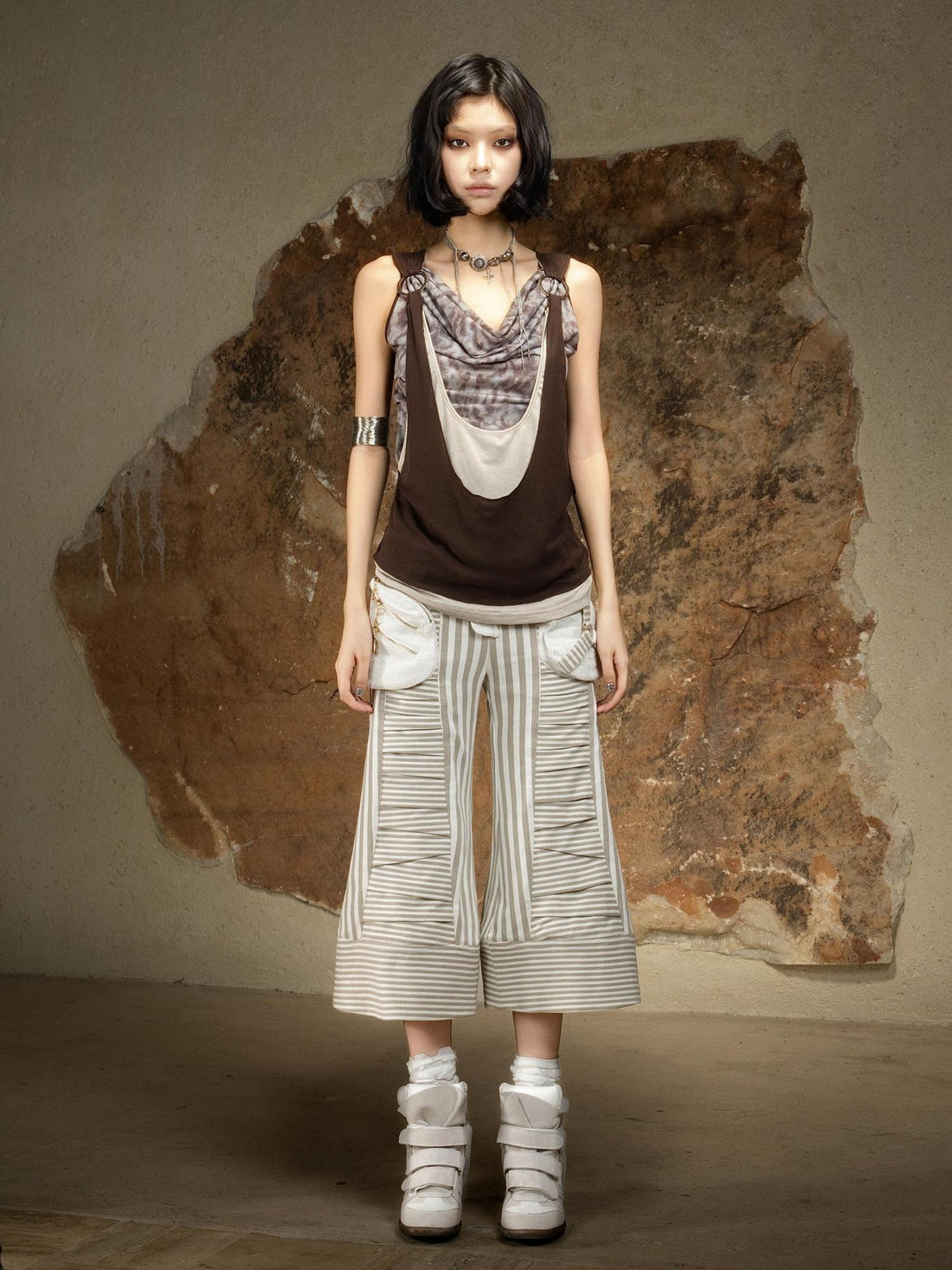 ARIADNAw No Padding Polo Collar Longline Layering Camisole Women Tank Tops