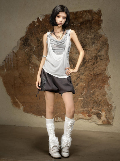ARIADNAw No Padding Polo Collar Longline Layering Camisole Women Tank Tops