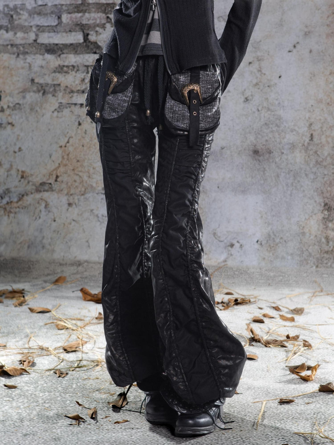 ARIADNAw Pleated Spliced Rock Drawstring Lantern Convertible Women&
