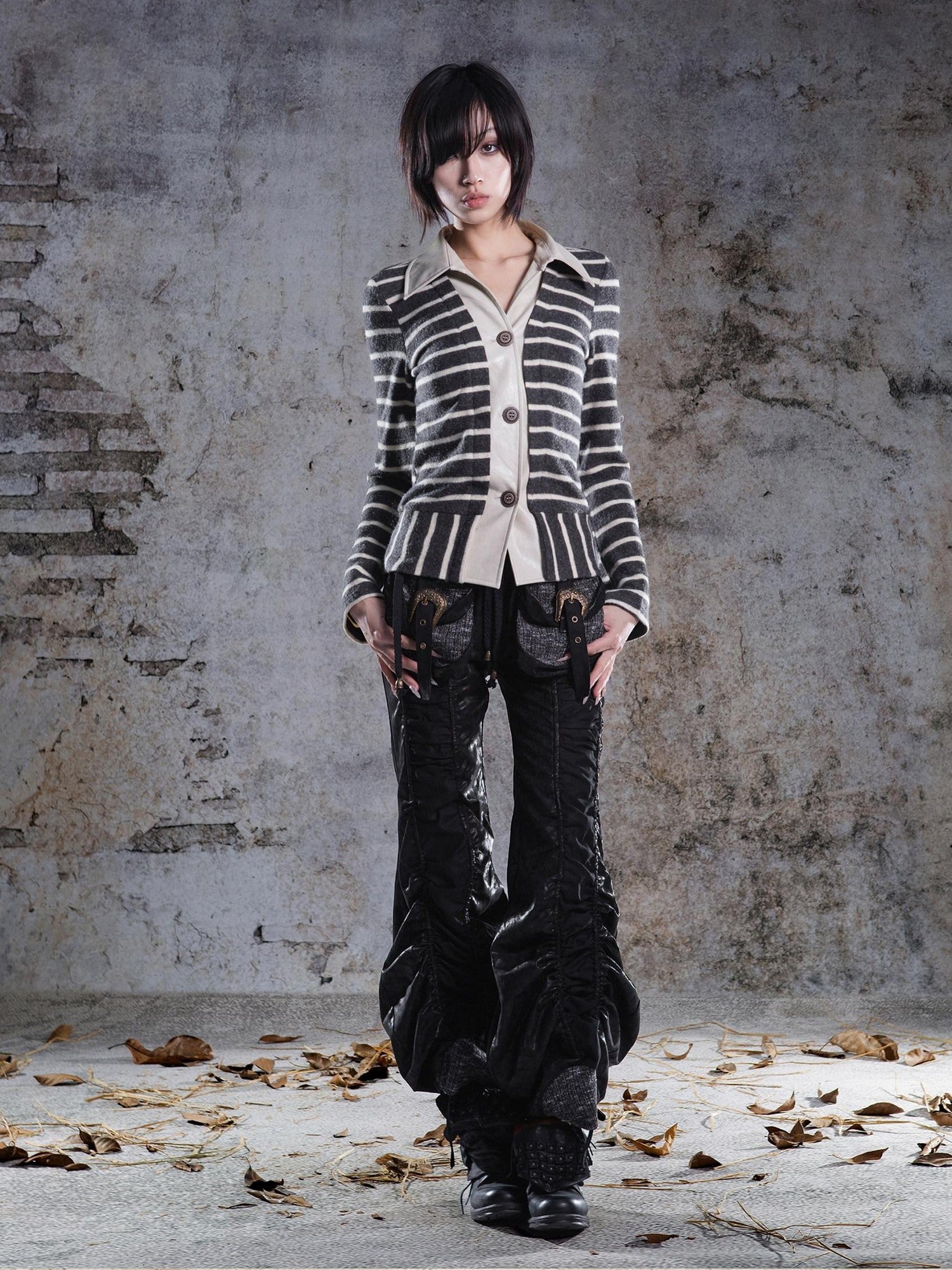 ARIADNAw Pleated Spliced Rock Drawstring Lantern Convertible Women&