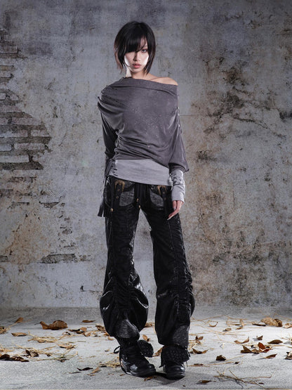 ARIADNAw Pleated Spliced Rock Drawstring Lantern Convertible Women&