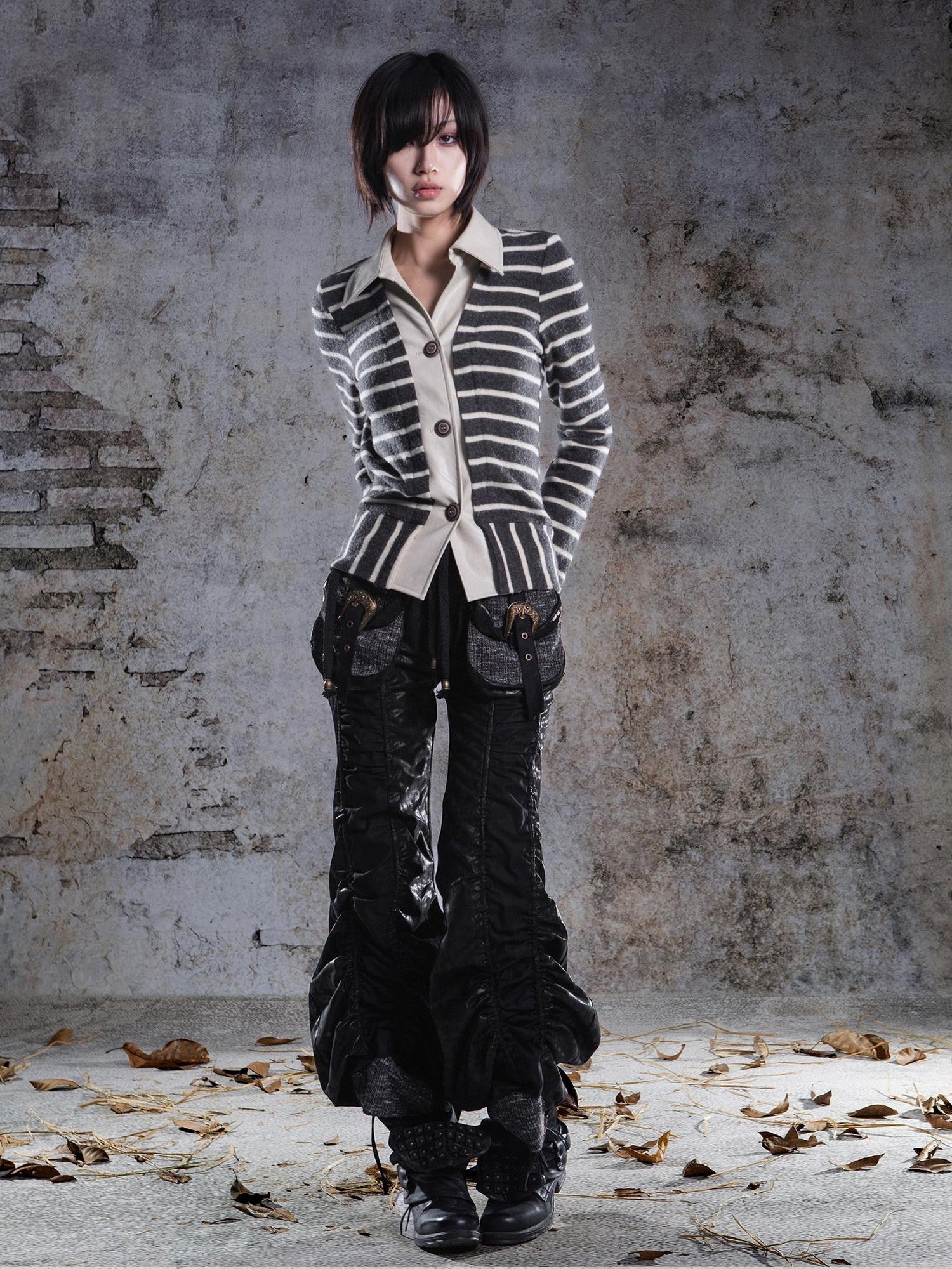 ARIADNAw Pleated Spliced Rock Drawstring Lantern Convertible Women&