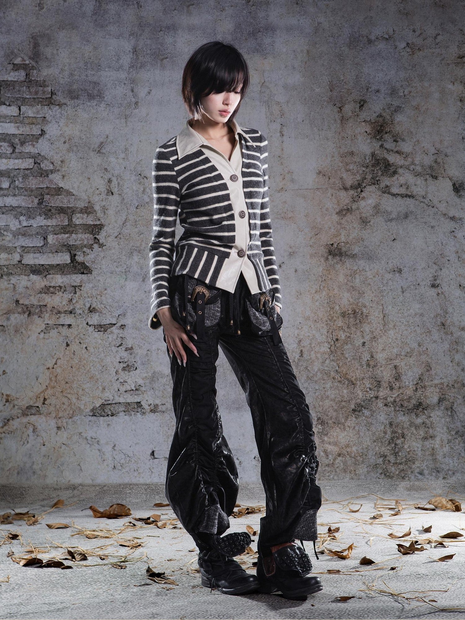 ARIADNAw Pleated Spliced Rock Drawstring Lantern Convertible Women&