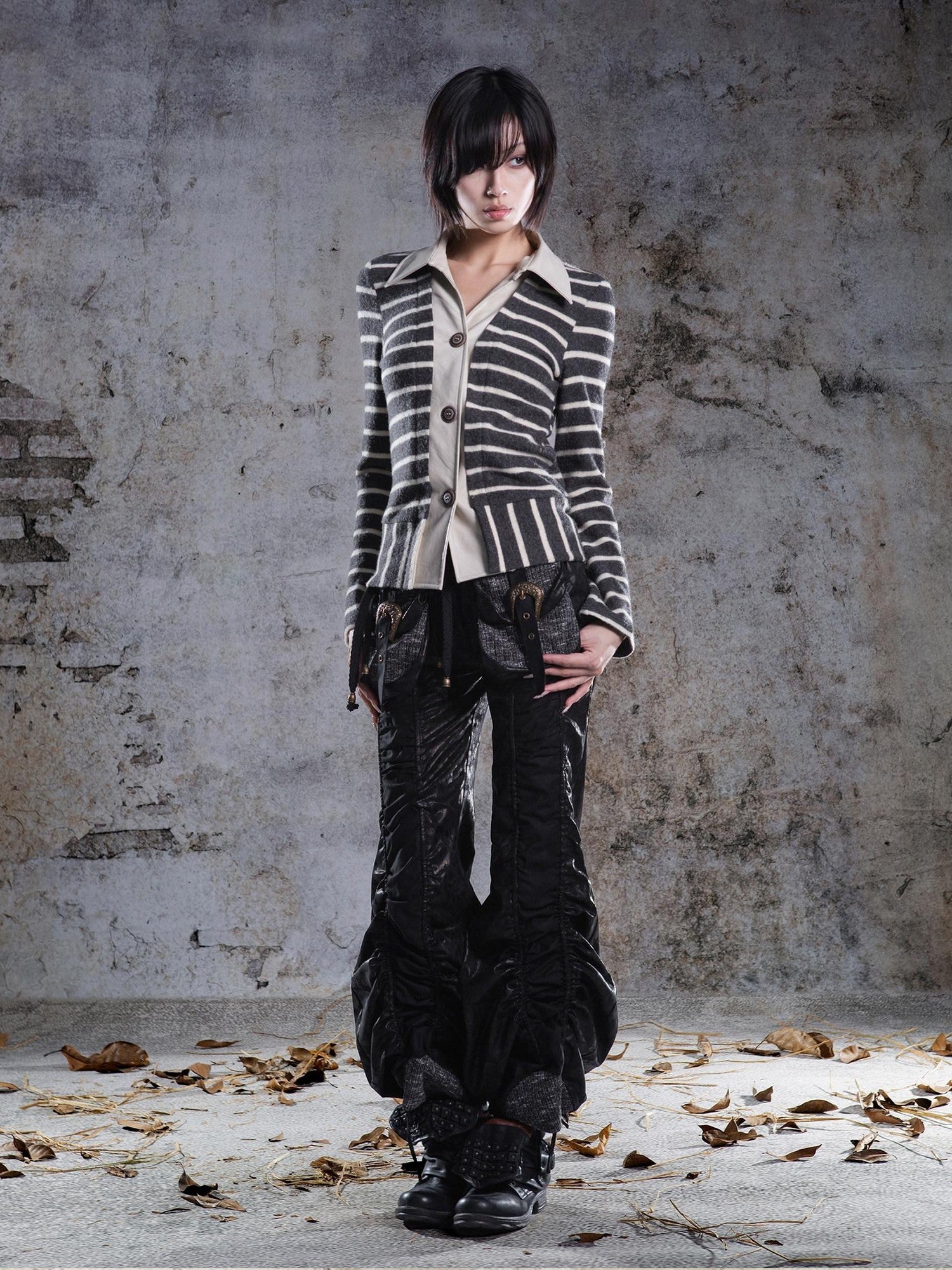 ARIADNAw Pleated Spliced Rock Drawstring Lantern Convertible Women&