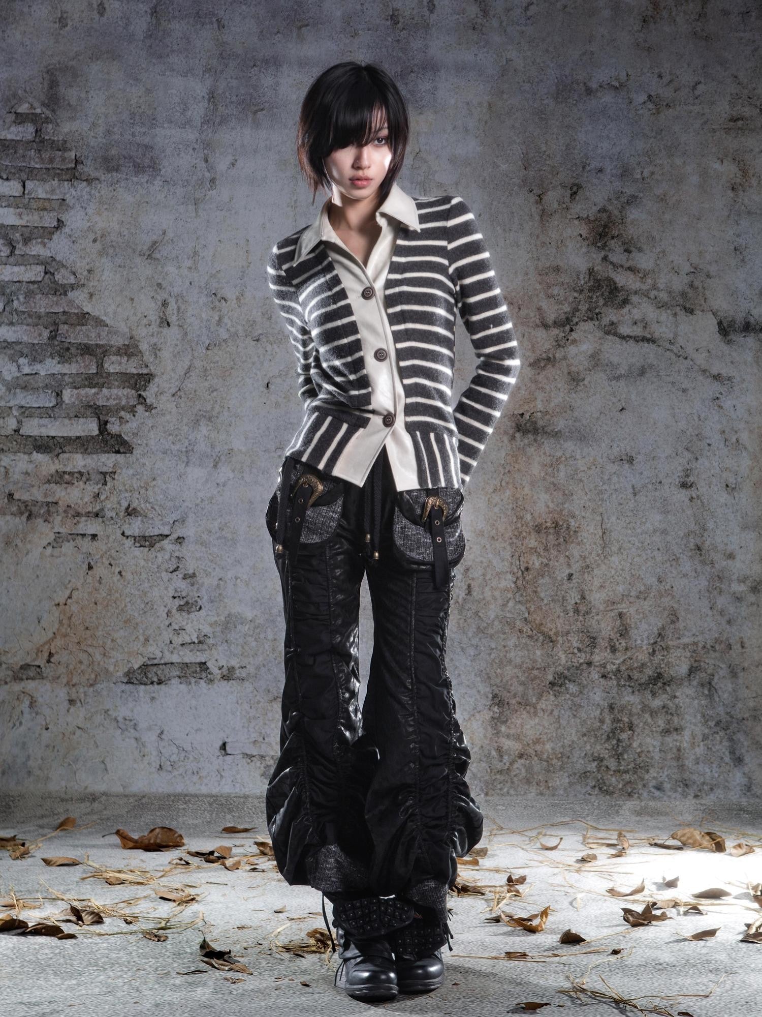 ARIADNAw Pleated Spliced Rock Drawstring Lantern Convertible Women&