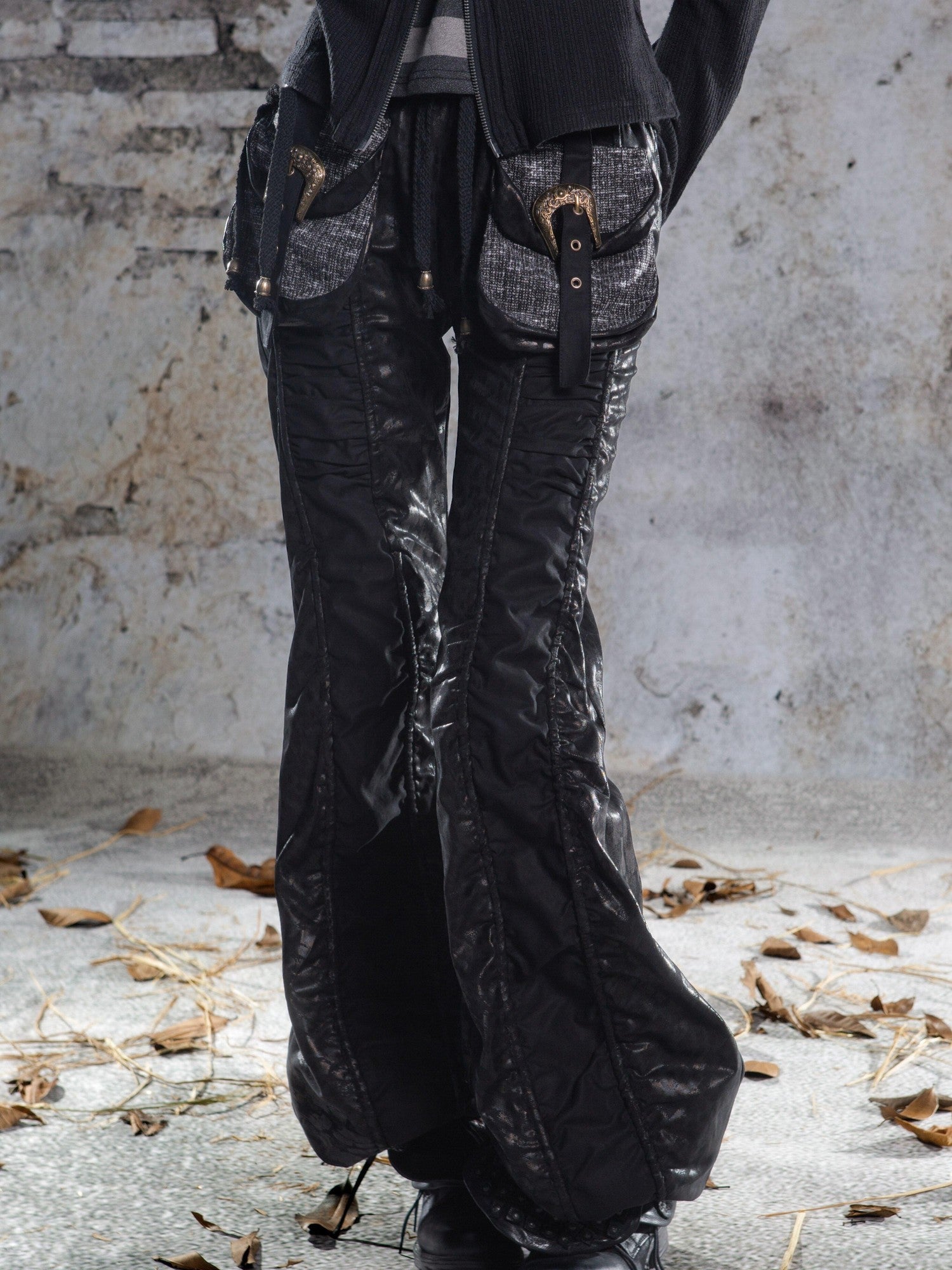 ARIADNAw Pleated Spliced Rock Drawstring Lantern Convertible Women&