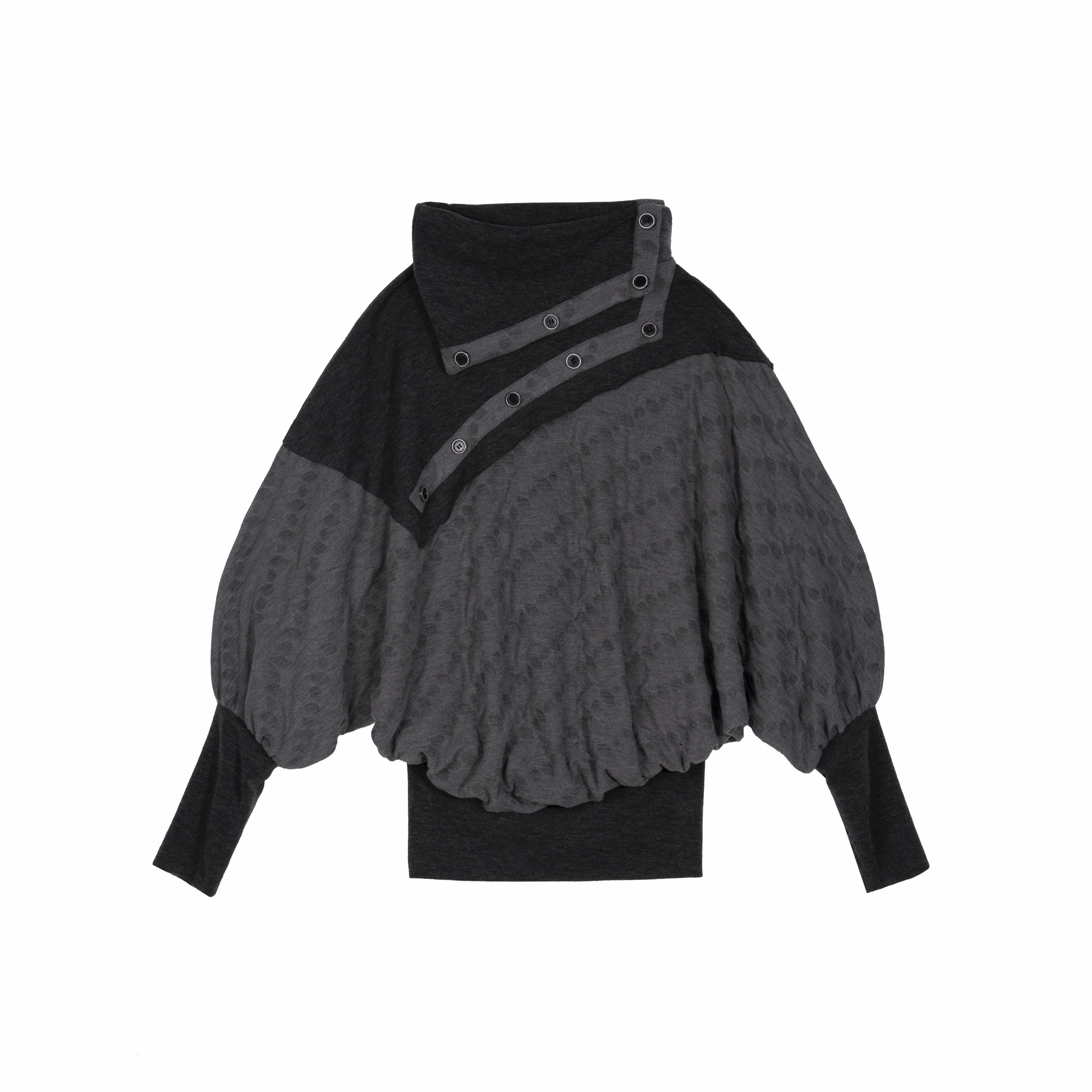 ARIADNAw_Polka_Dot_Knitted_Batwing_Stacked_Neck_Patchwork_Women&