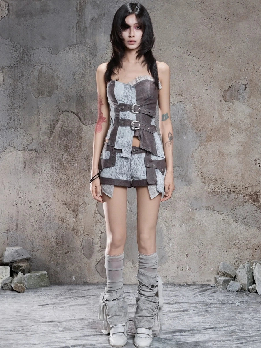 ARIADNAw Punk Distressed Sheer Calf Socks Leg Warmers