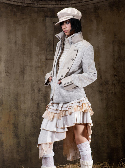 ARIADNAw Regal Multi Layer Puff Loose Fit Mid Rise Women City Date Travel Mini Skirt