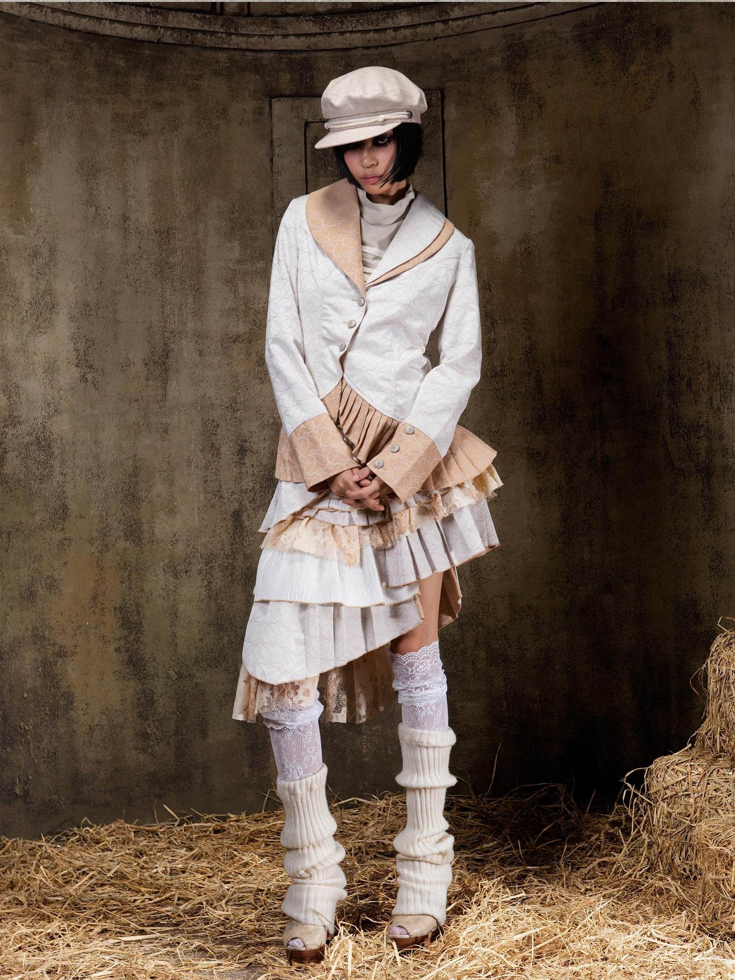 ARIADNAw Regal Multi Layer Puff Loose Fit Mid Rise Women City Date Travel Mini Skirt