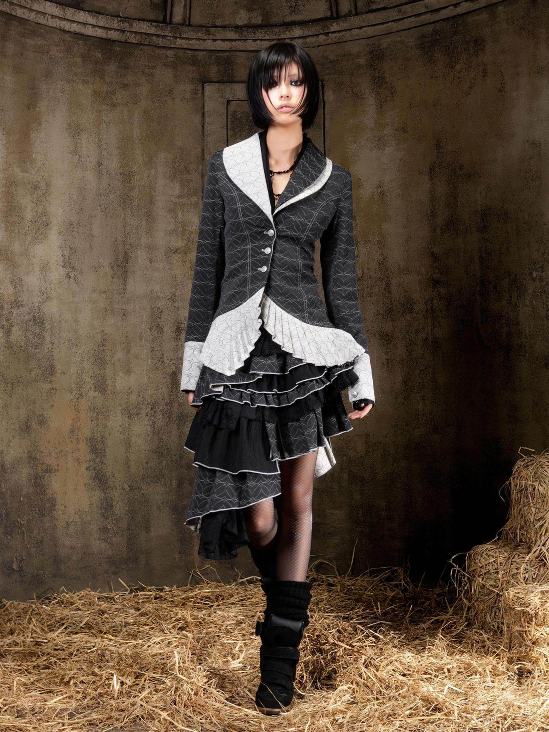 ARIADNAw Regal Multi Layer Puff Loose Fit Mid Rise Women City Date Travel Mini Skirt