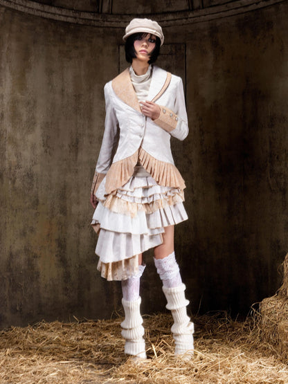 ARIADNAw Regal Multi Layer Puff Loose Fit Mid Rise Women City Date Travel Mini Skirt