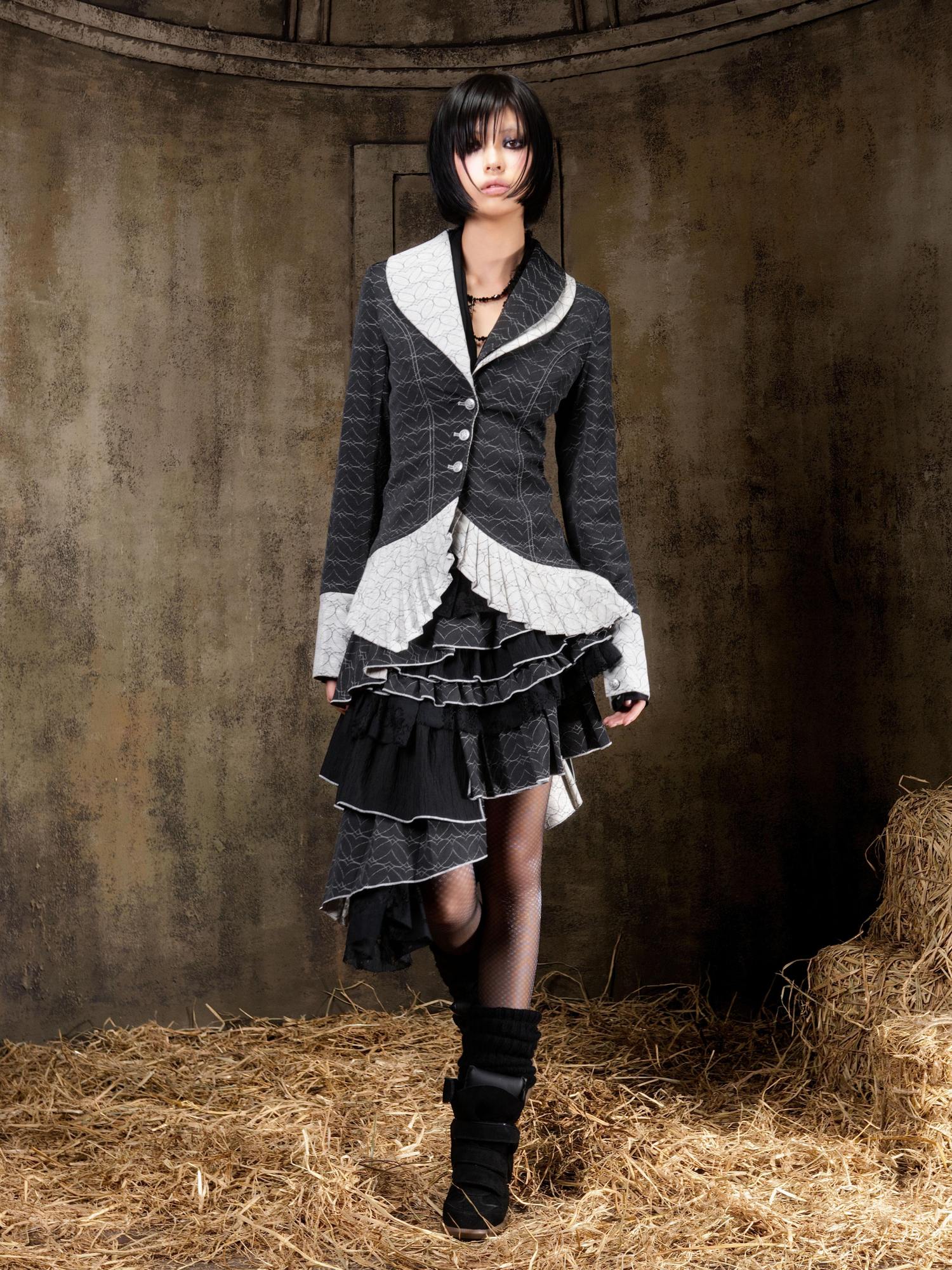 ARIADNAw Regal Multi Layer Puff Loose Fit Mid Rise Women City Date Travel Mini Skirt