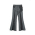 ARIADNAw Slim Low Waist Straight Cut Zipper Women Colorblock Flare Pants