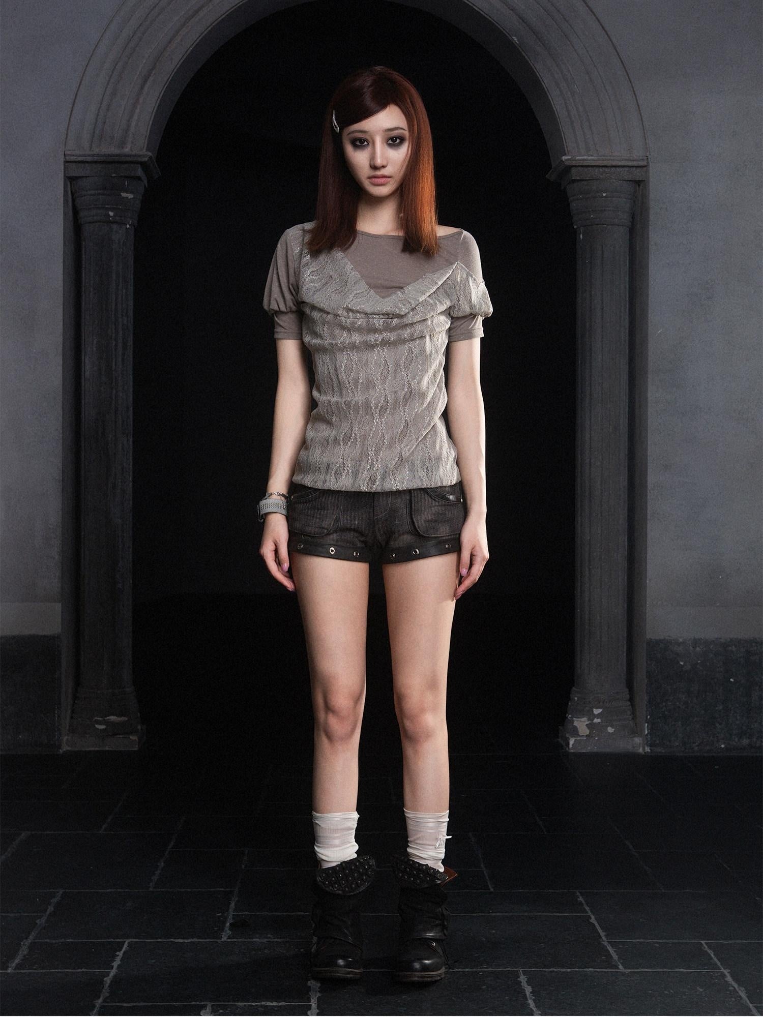 ARIADNAw Soft Stretch Casual Boat Neck Women Cotton Blend Gray Short Sleeve T-Shirts