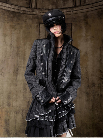 ARIADNAw Tied Waist Denim Style Straight Fit Women Long Sleeve Solid Color Jacket