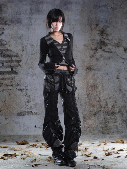ARIADNAw Two Way Drawstring Wide Leg Lantern Pants Pants