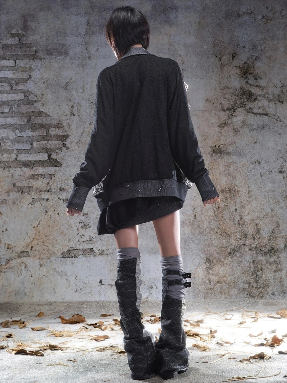 ARIADNAw Velvet Collar Contrast Trim Coat Jacket