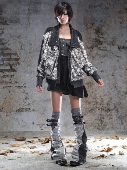 ARIADNAw Velvet Collar Contrast Trim Coat Jacket