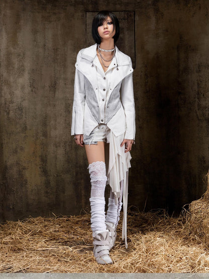 ARIADNAw Victorian Faux Layered Slim Fit Punk Gothic Button Front Women&