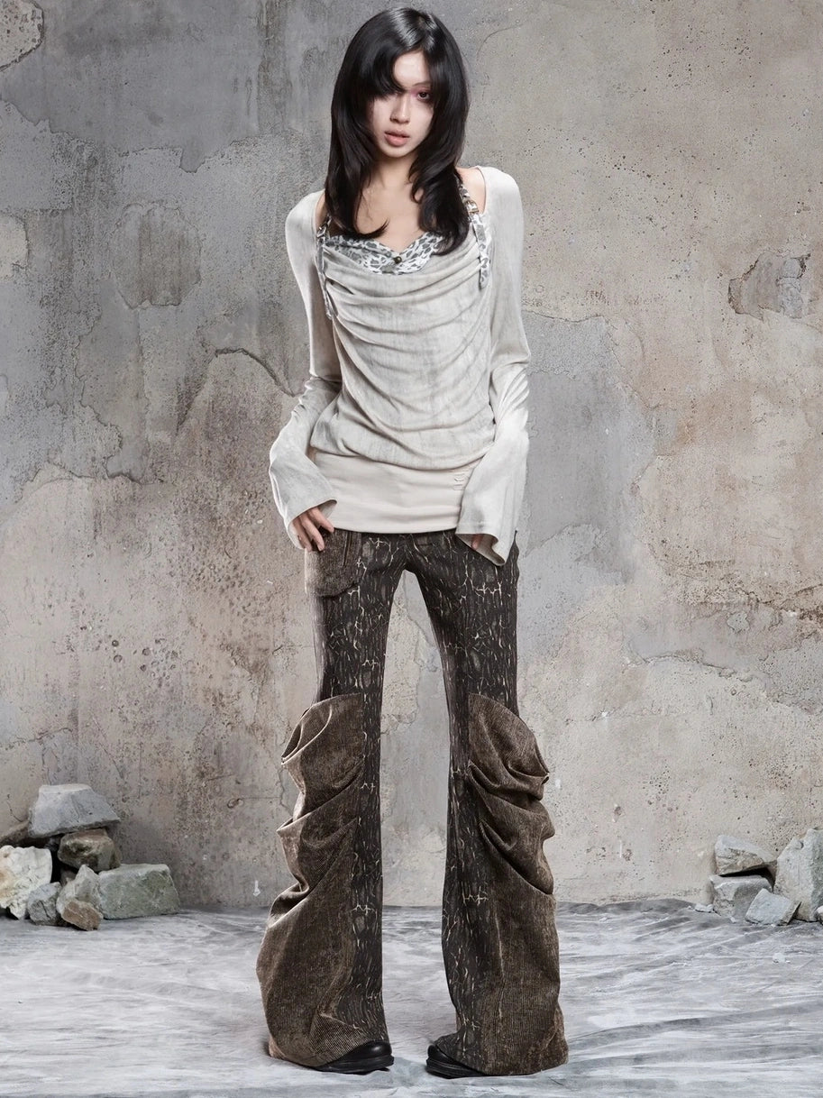 ARIADNAw Vintage Draped Punk Ruffle Top Cardigan