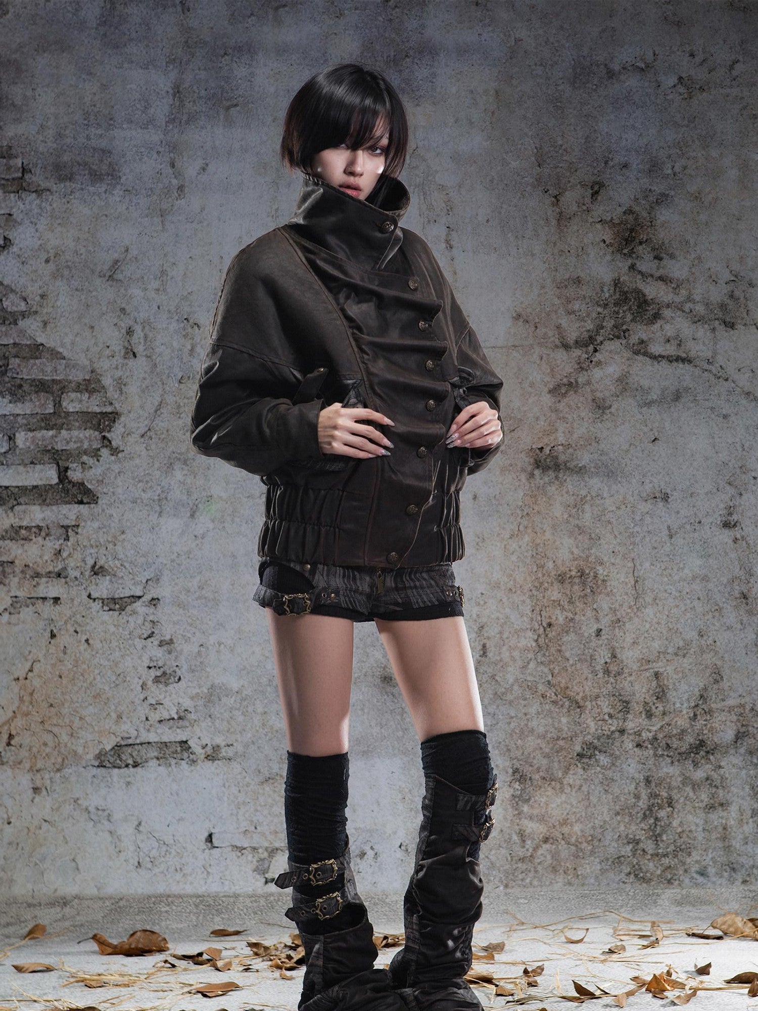ARIADNAw Vintage Heavy Button Row Printed Loose Designer Women&