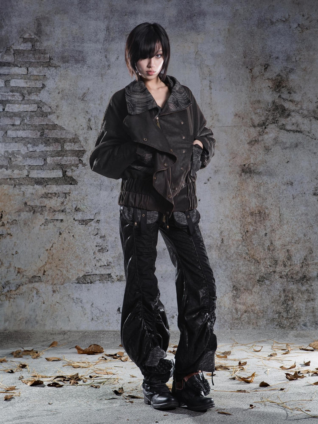 ARIADNAw Vintage Heavy Button Row Printed Loose Designer Women&