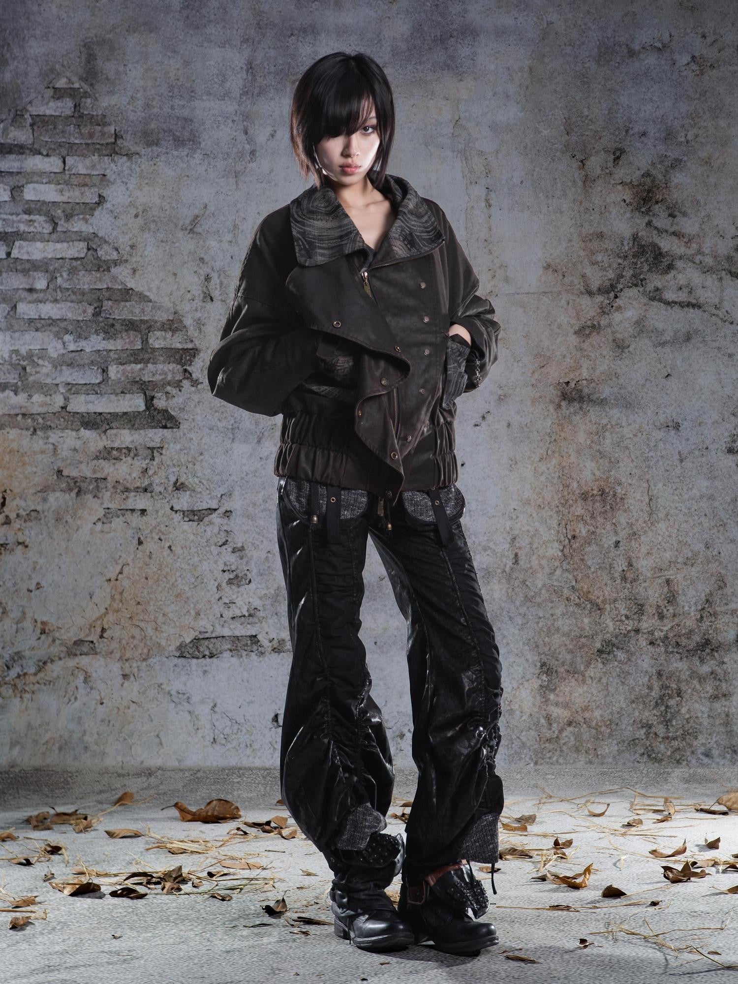 ARIADNAw Vintage Heavy Button Row Printed Loose Designer Women&